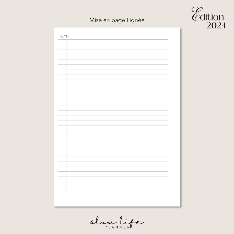 Carnet de note Objectifs