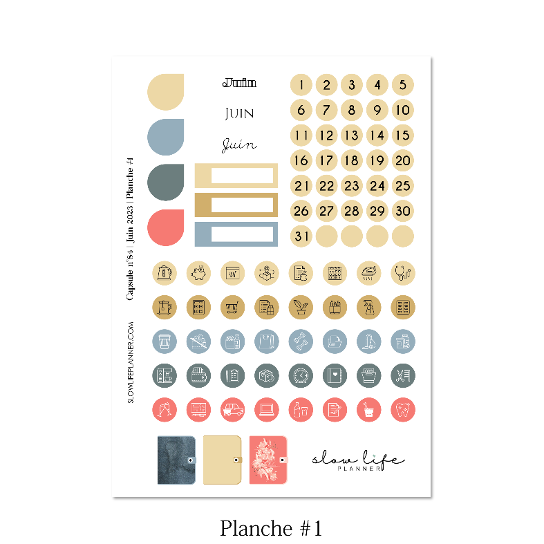Stickers box de juin 2023 - Set 5 planches de stickers