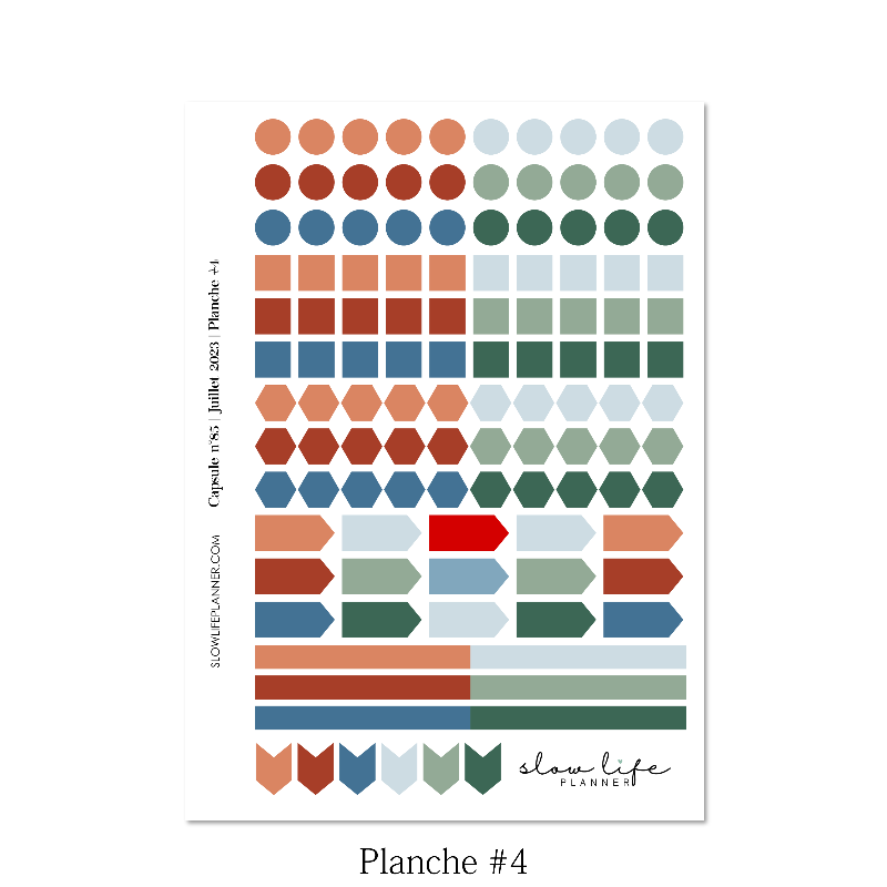Stickers box mensuelle juillet 2023 - Set de 5 planches