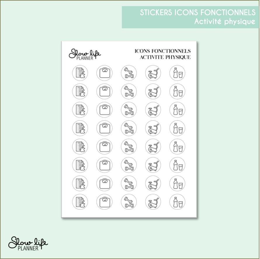 Stickers Icons fonctionnels foiled