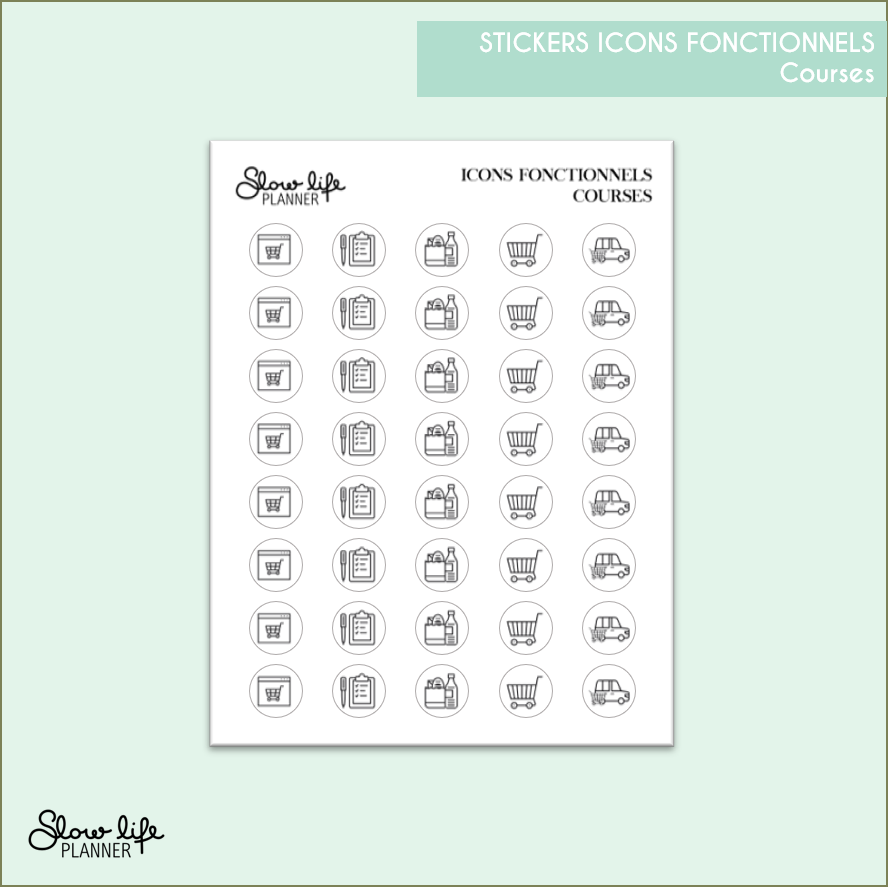 Stickers Icons fonctionnels foiled