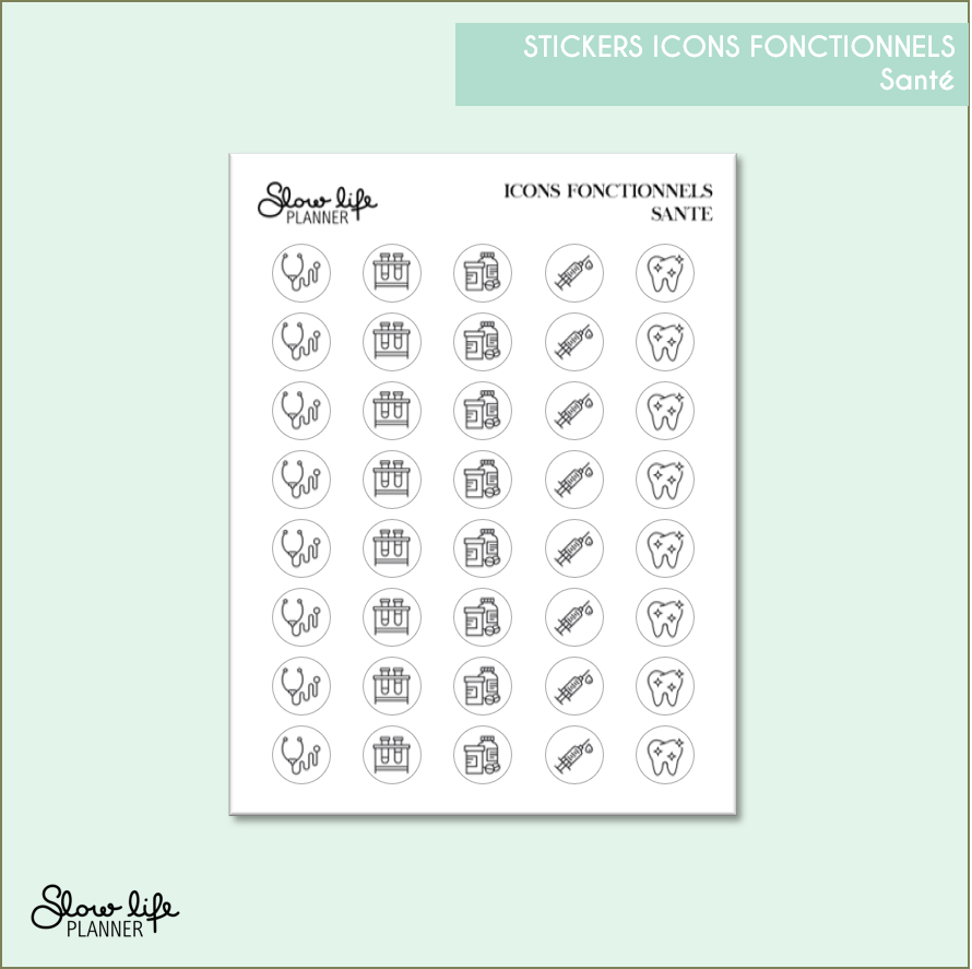Stickers Icons fonctionnels foiled