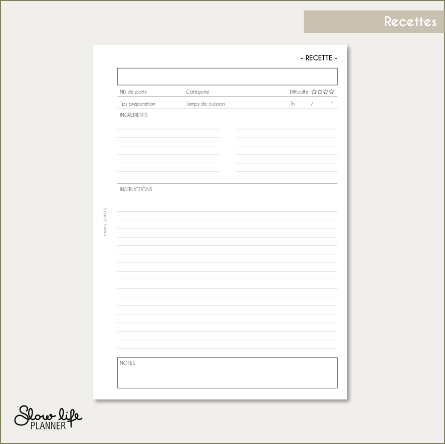 Insert Recettes