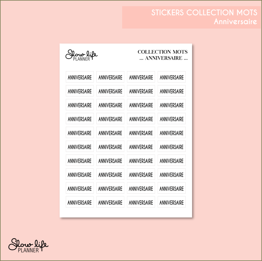 Stickers Foiled stickers mots anniversaire
