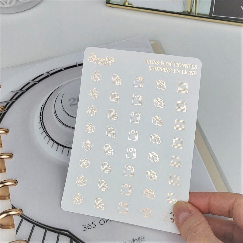 Stickers Icons fonctionnels foiled