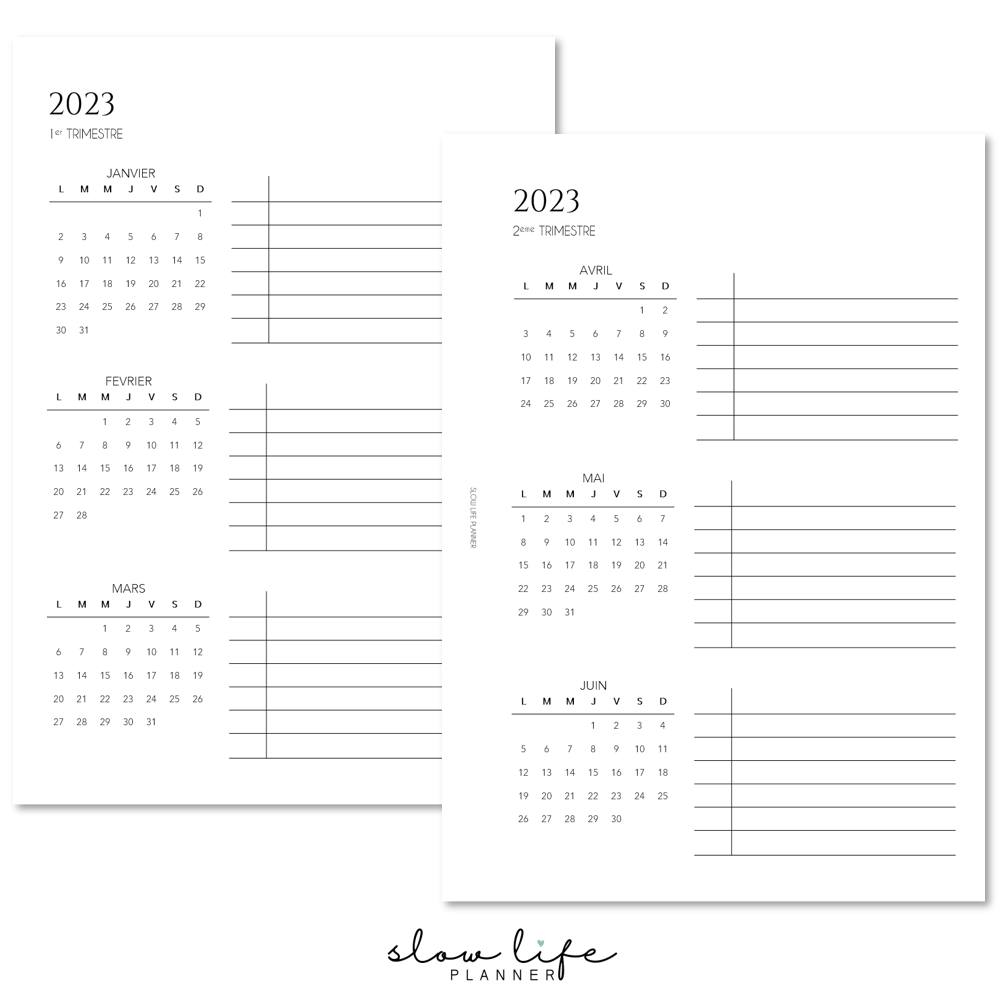 Insert hebdomadaire 2023 | Productif Daté