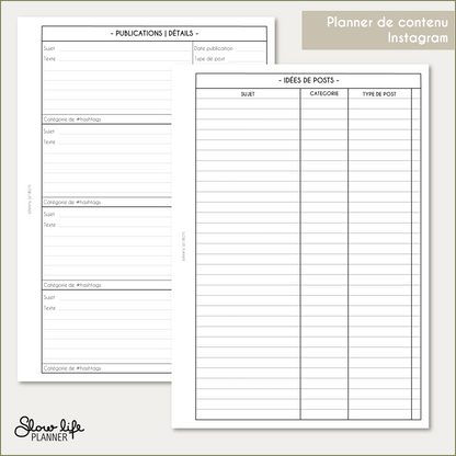 Business planner - Instagram Content planner