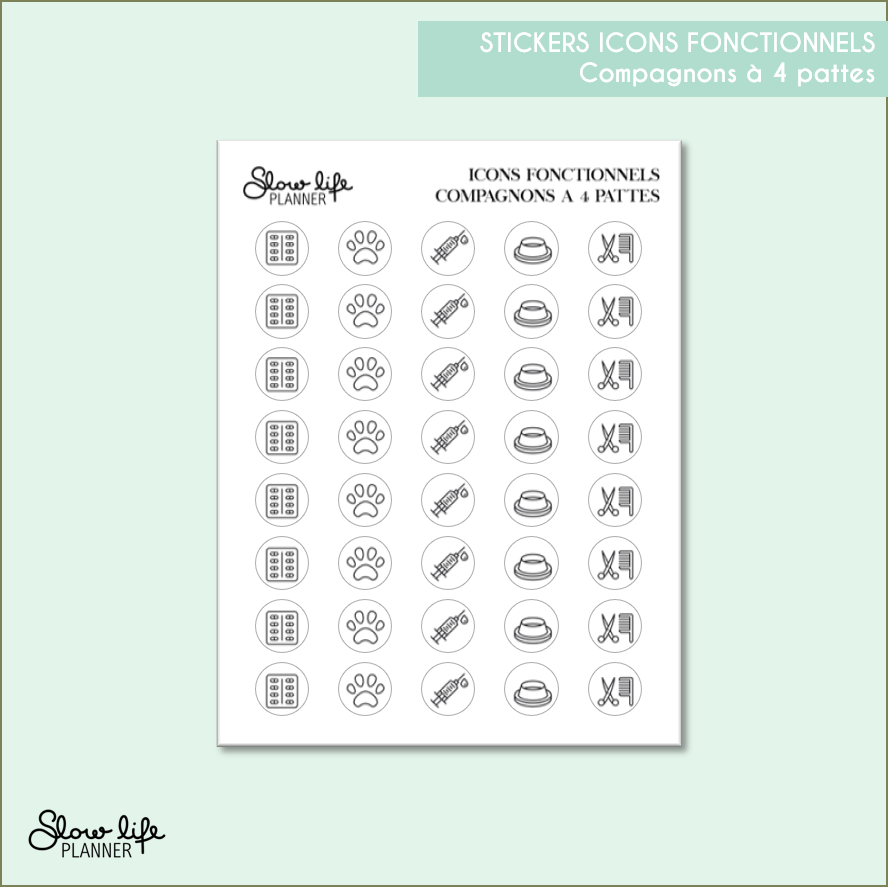 Stickers Icons fonctionnels foiled