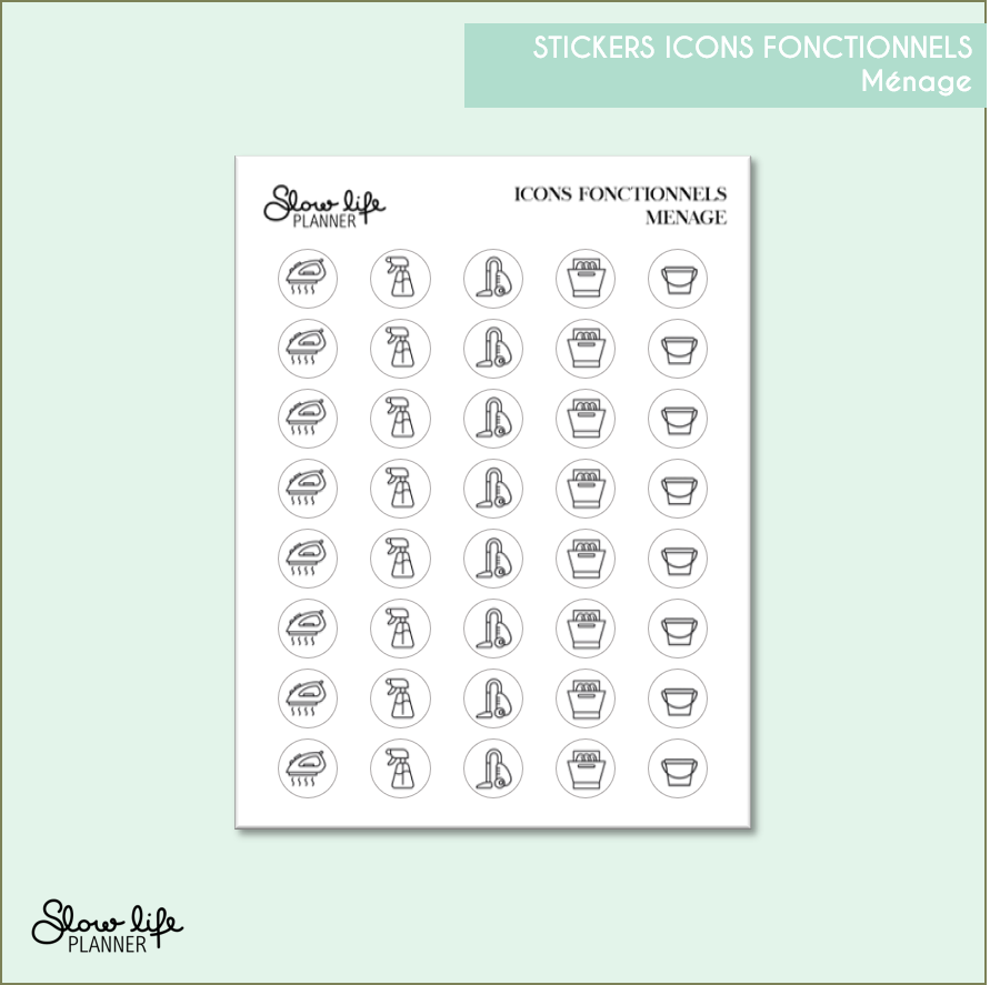 Stickers Icons fonctionnels foiled
