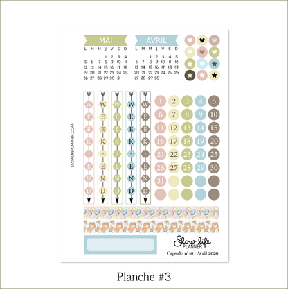 Slow Life Planner stickers Box d'Avril 2020