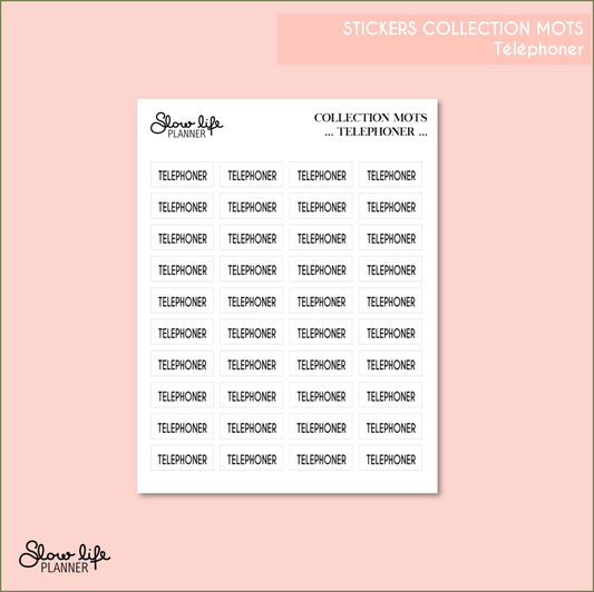 Stickers Collection Mots | Métallisés | Téléphoner