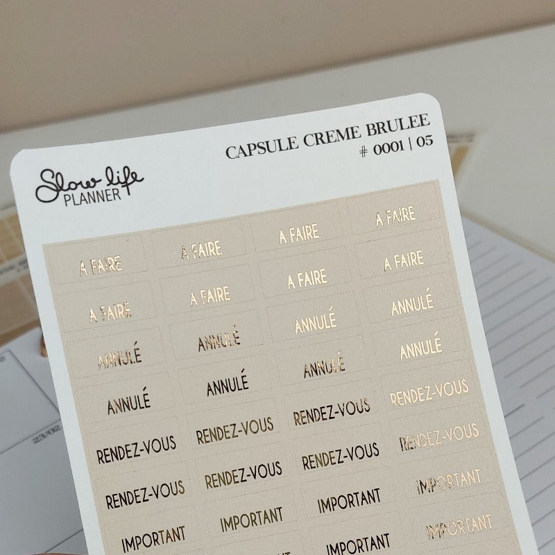 Stickers mots rose gold foiled